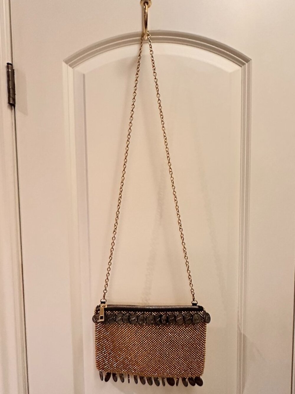Gold Textured Sequin Coin Purse/Clutch